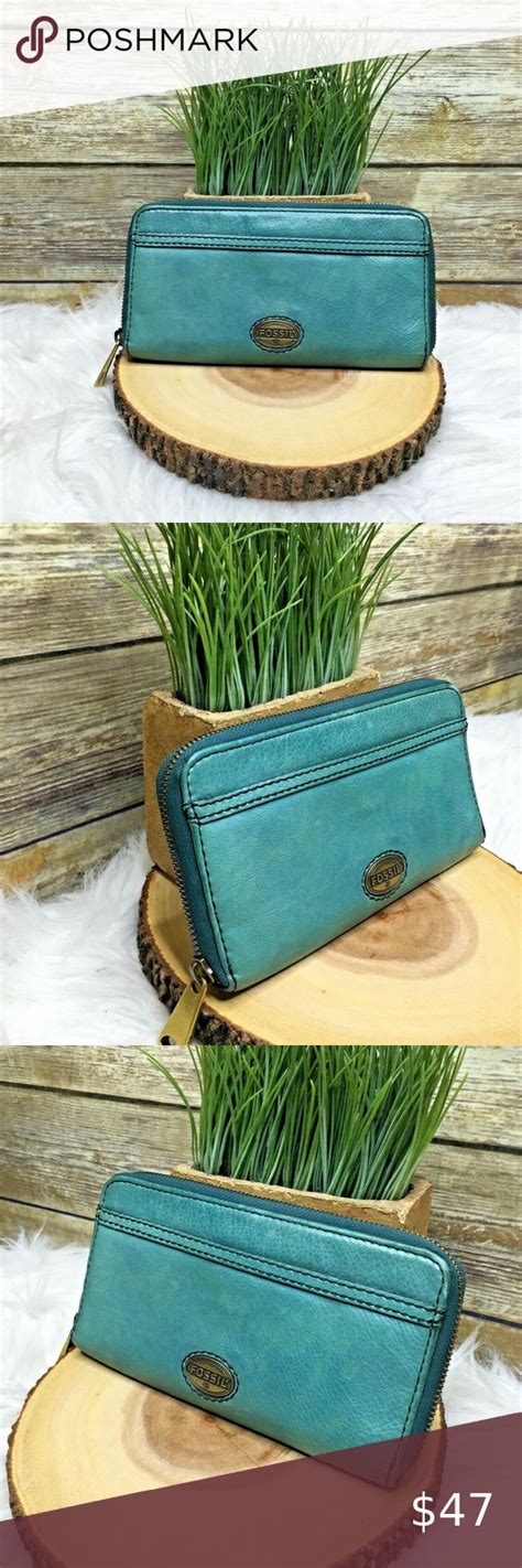 teal leather wallets